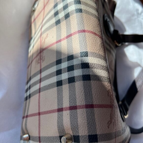 Authentic BURBERRY HAYMARKET CHECK TOTE - shoulder bag *vintage* - Picture 5 of 7